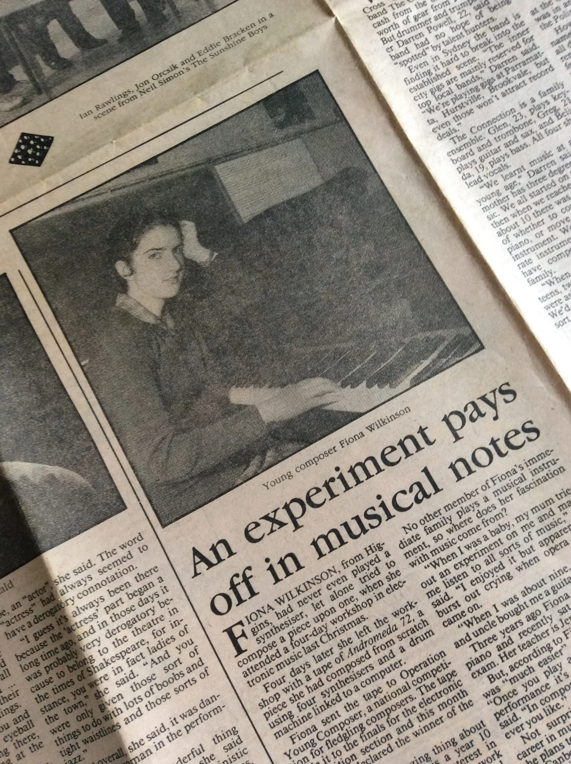 Some publicity about the Composers Competition in the Canberra Times in the 80s. Photo by Fairfax Syndicate. 