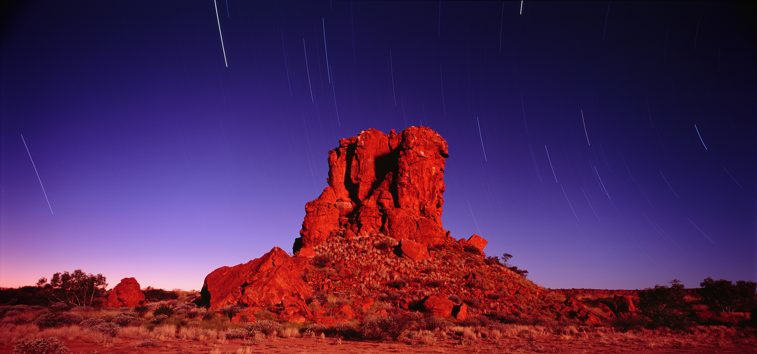  Star Trails, Hanging Rock, Rudall River National Park, Little Sandy Desert, Western Australia, 2011. 