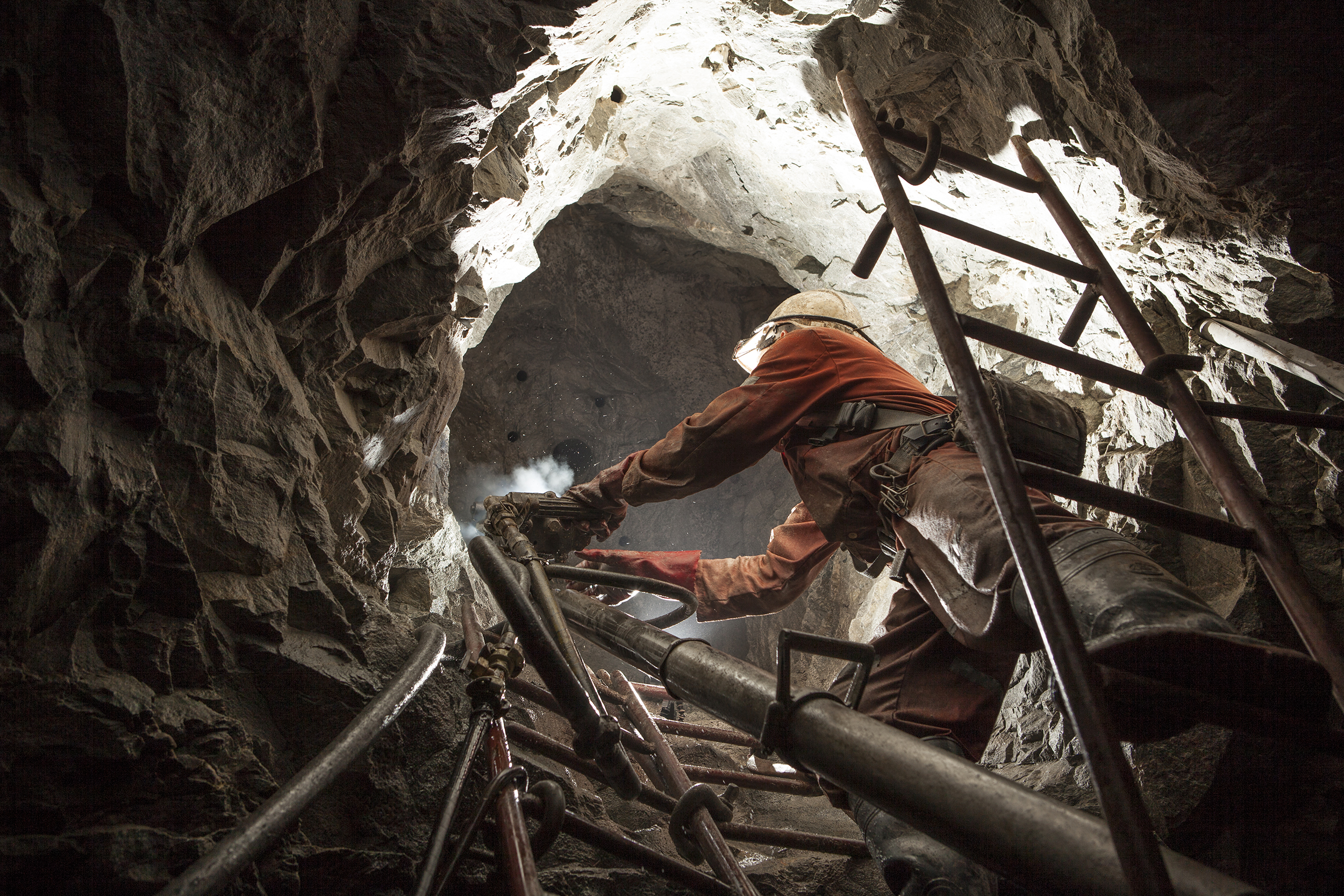  Airleg Miner Working a Rise, Chirano Gold Mine, Ghana, 2008.&nbsp; Edition of 3. 