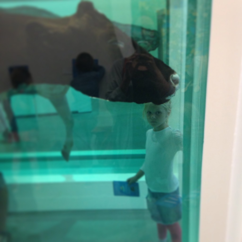Sofia and "Mother & Child" by Damien Hirst, Astrup Fearnley, Oslo