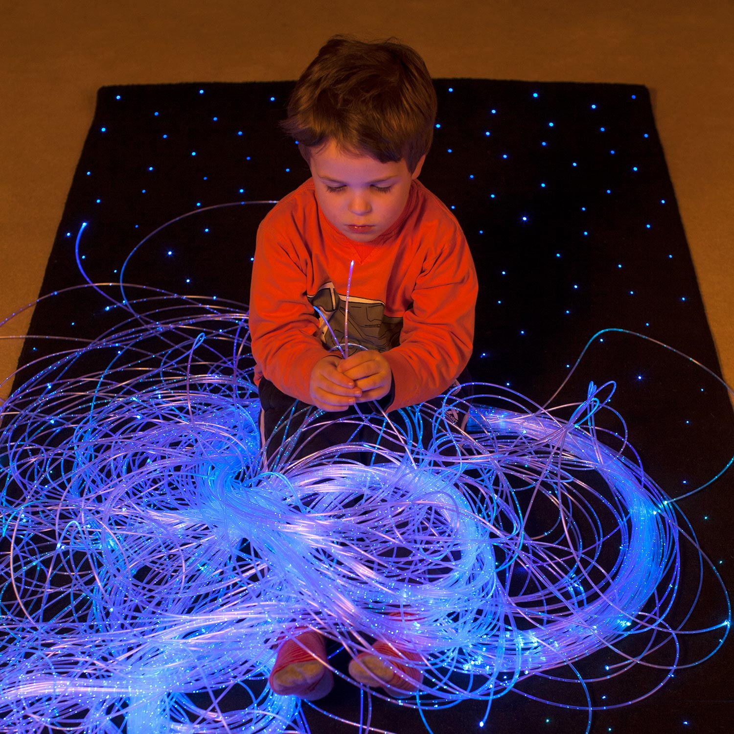 Fibre optic sensory lights