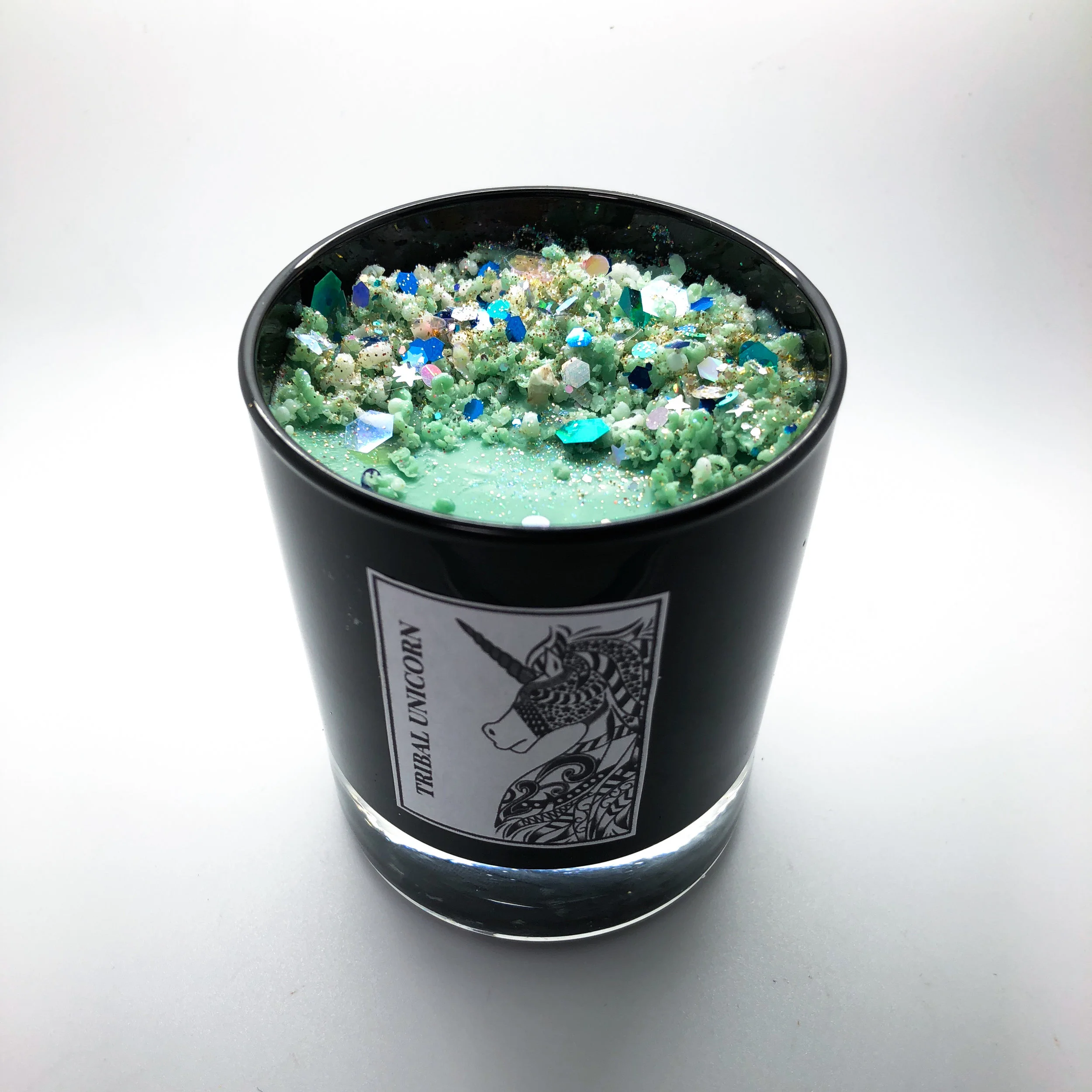Enchanted Luxury Glitter Candle - Soy Candle - Tribal Unicorn Candles - www.tribal-unicorn.com