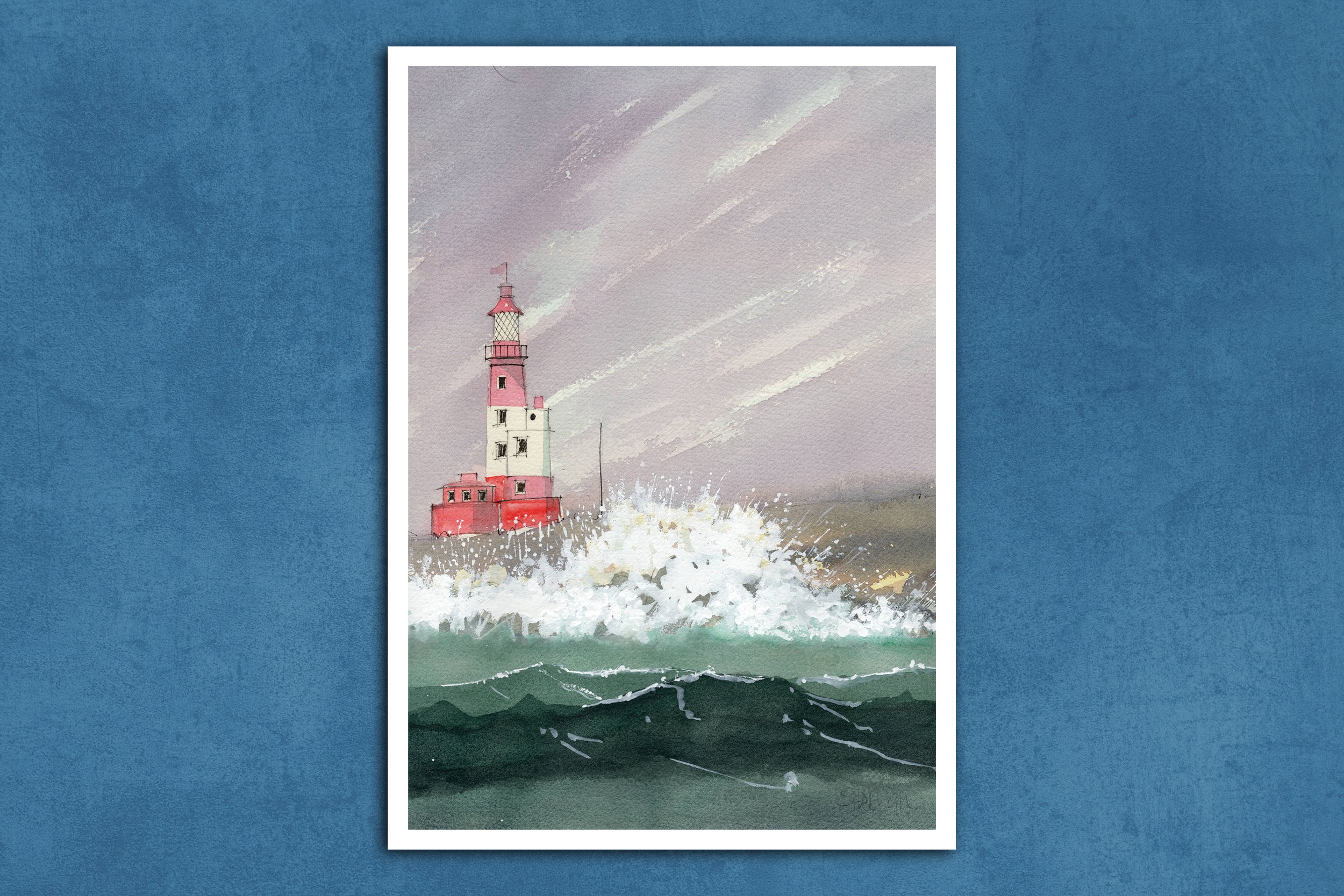 Madeinbradfordonavon-Anthony Sheeran-Lighthouse in Stormy Seas.jpg