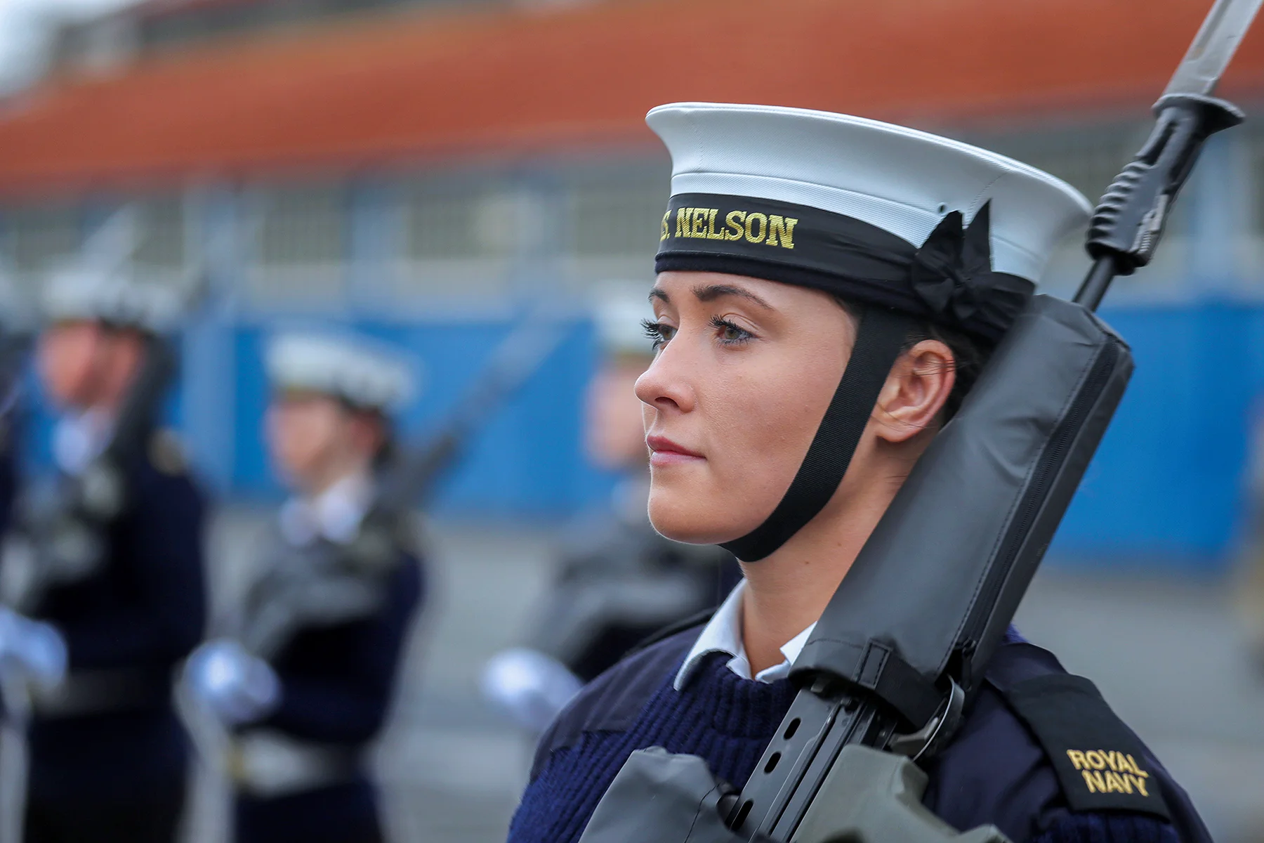 Able Seaman Laura Suttle, at rehearsals for Change of the Guard at HMS Excellent