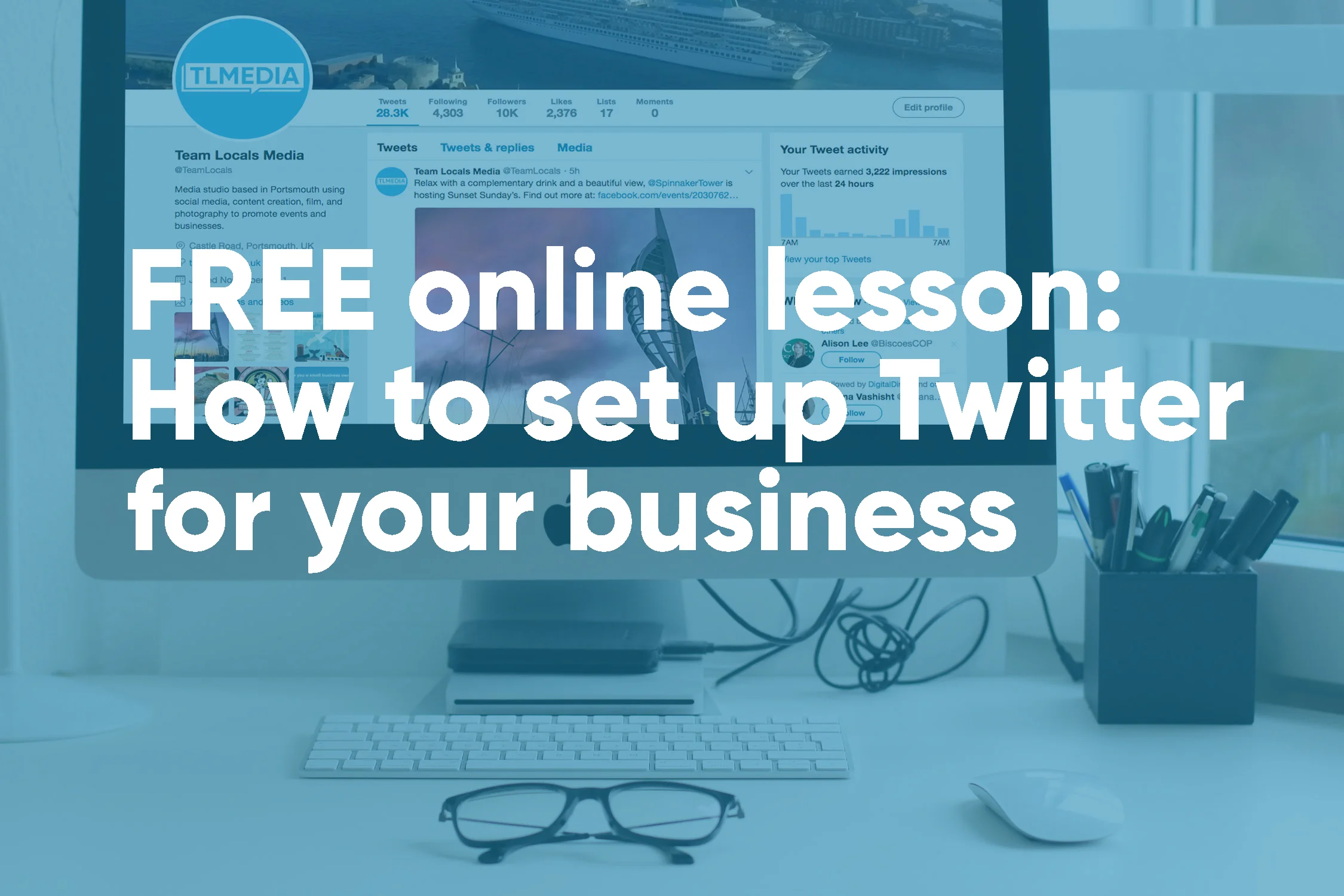 free online lesson setup business on twitter