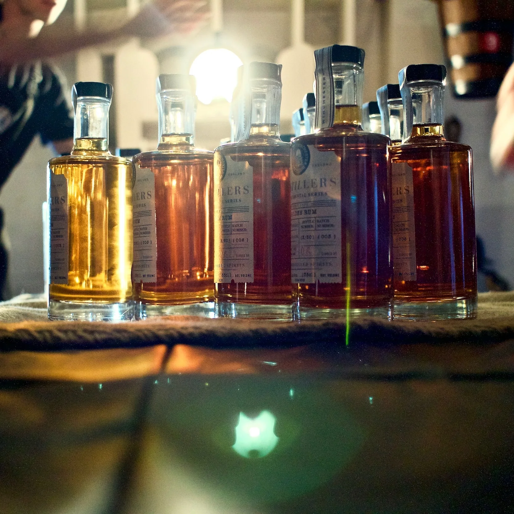 Rum & Gin bottles. Historic Dockyard Rum & Gin Festival