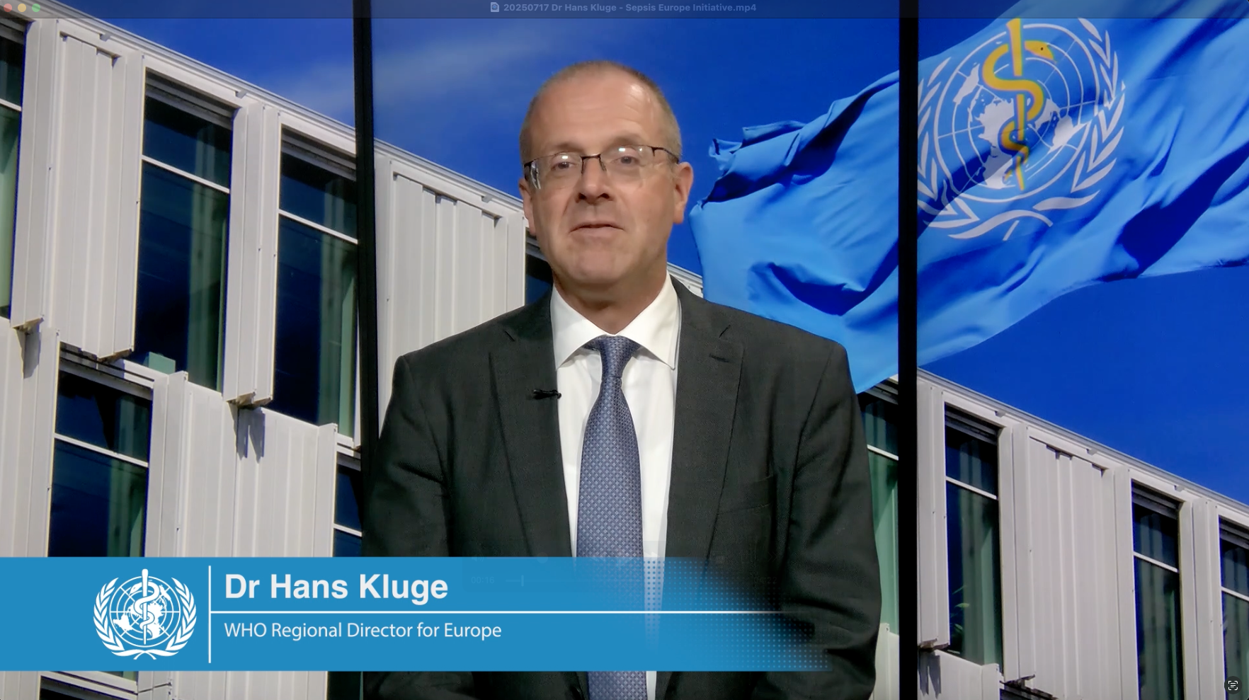 WHO Regional Director for Europe, Dr Hans Kluge supports ESA's calls for a European Sepsis Plan