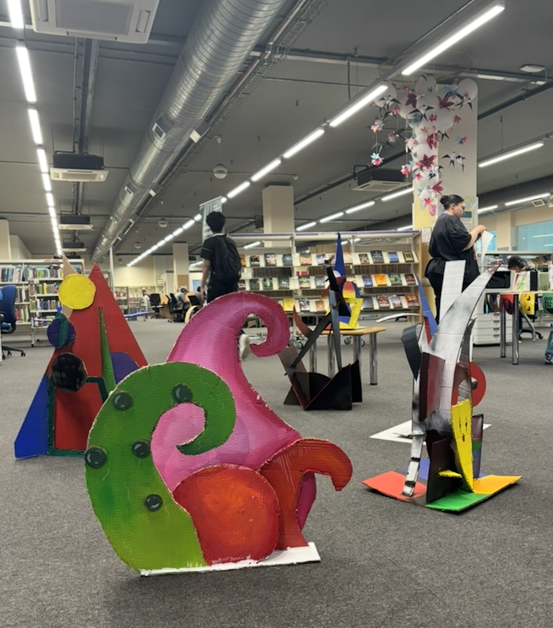  ‘Shifting Shapes’  A display of dynamic sculptures by Springiest Creative Arts students, Feltham Library 