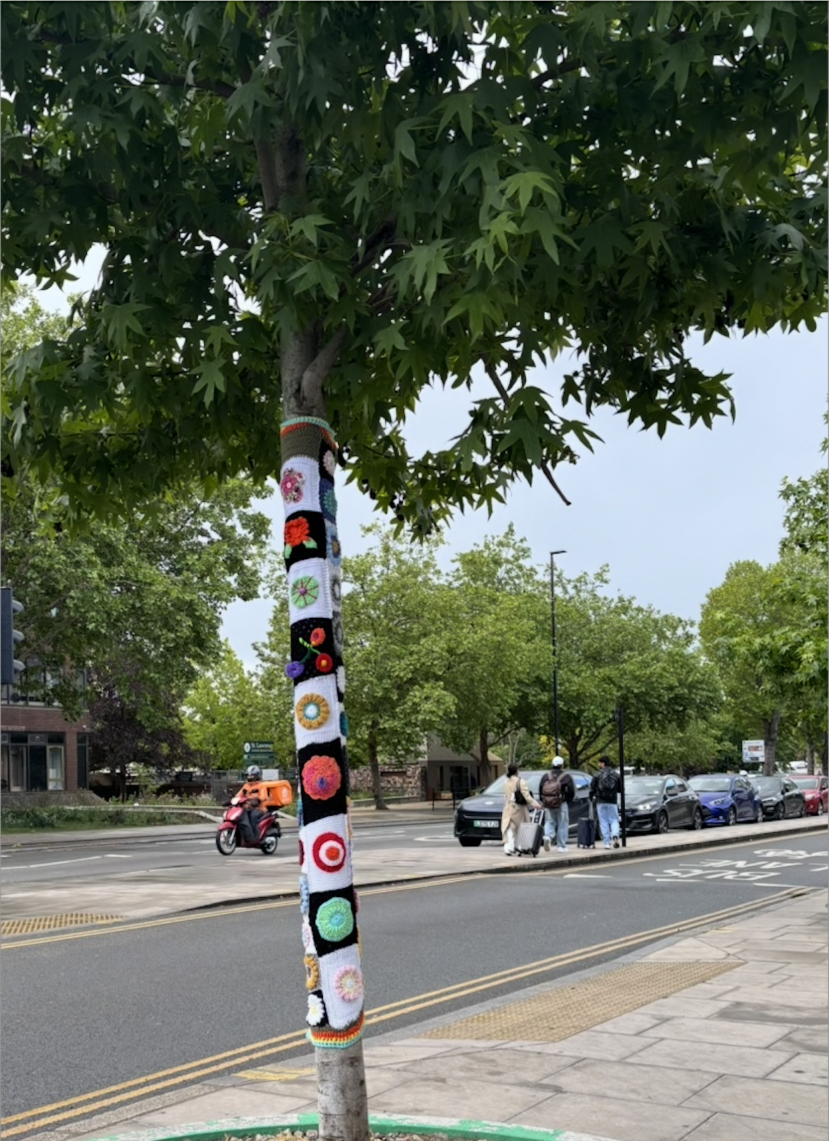  Tree Scarves made by Feltham Arts Knit &amp; Natter Group 