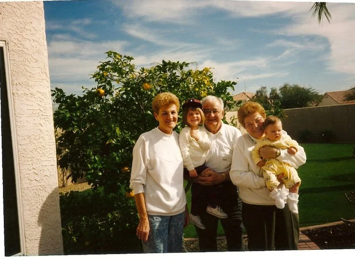 my great aunt, grandfather, grandmother and sister.