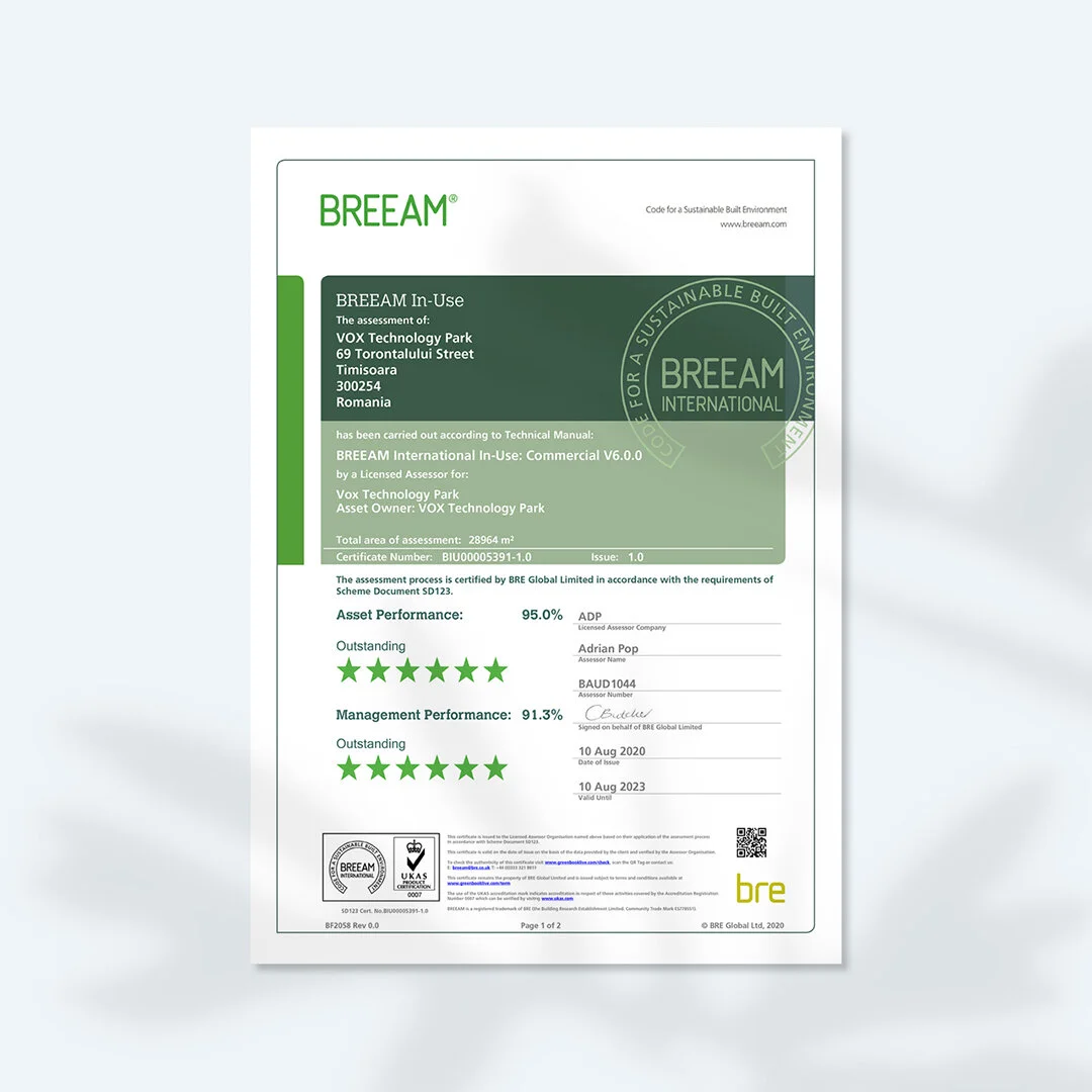 Primul certificat BREEAM InUse v6 din lume — adp