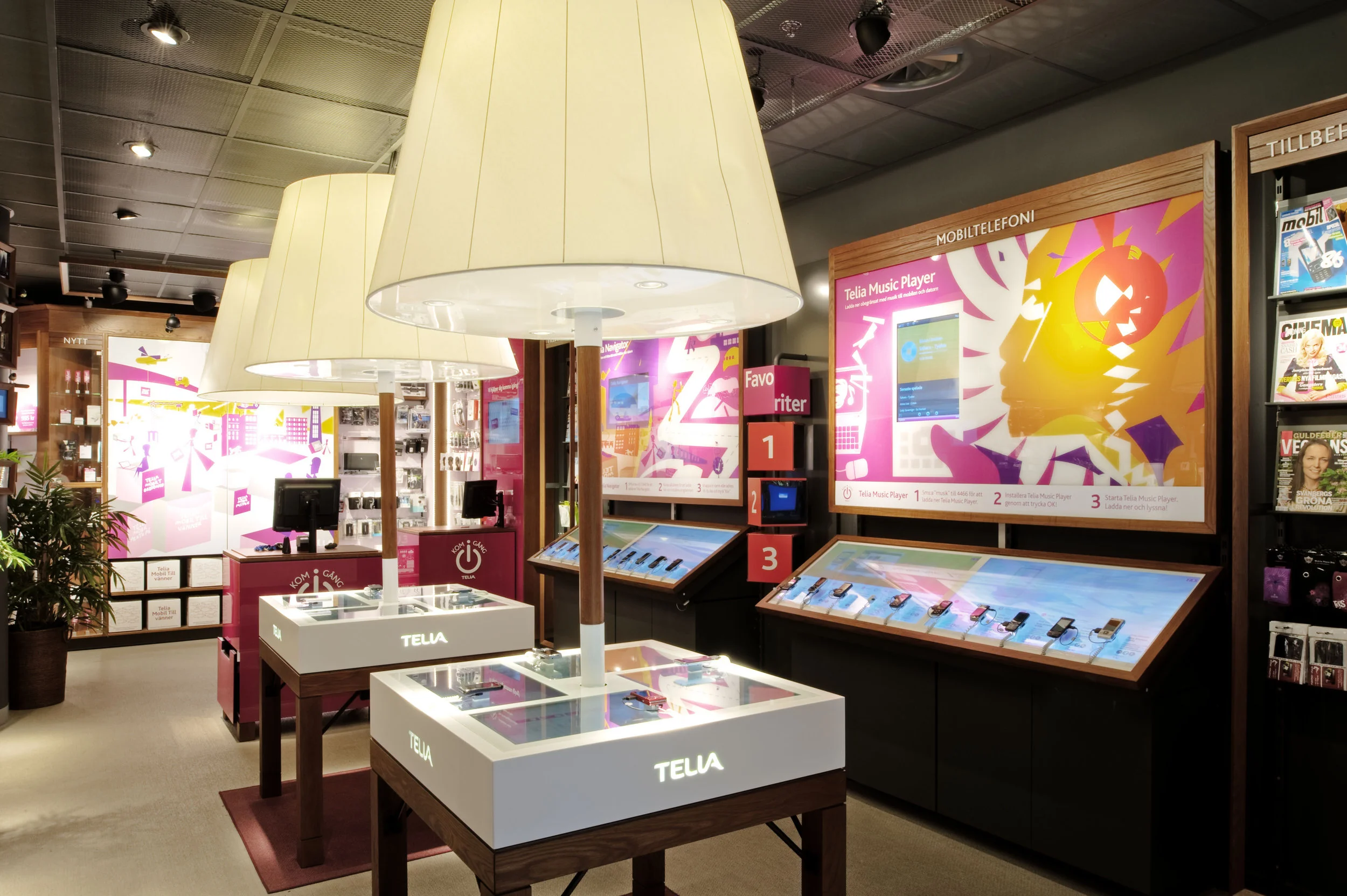 Telia / Assignment at BLINK / Project: Retail concept, launched in 2009 / Role in project: Creative direction and implementation