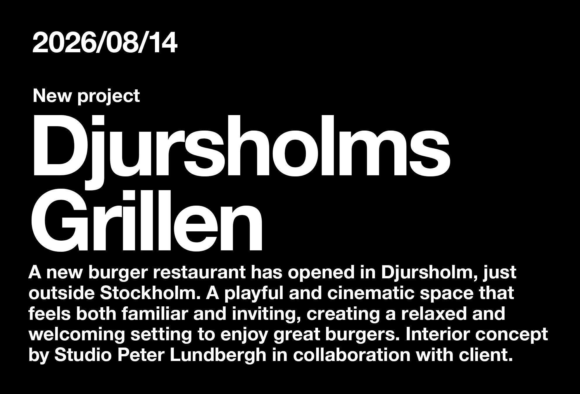 Djursholmsgrillen interior concept by Studio Peter Lundbergh