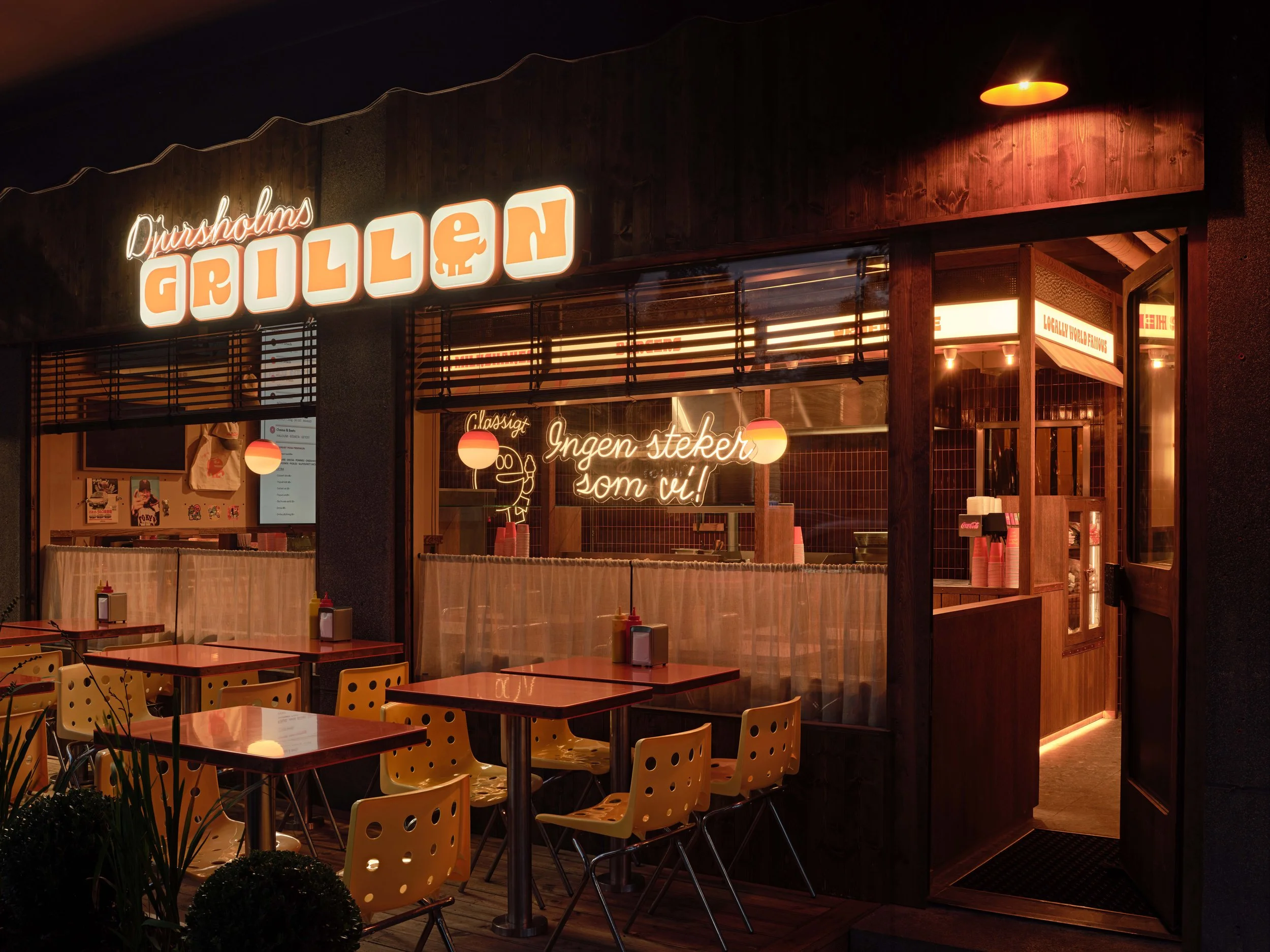 Djursholmsgrillen entrance. Interior concept by Studio Peter Lundbergh.