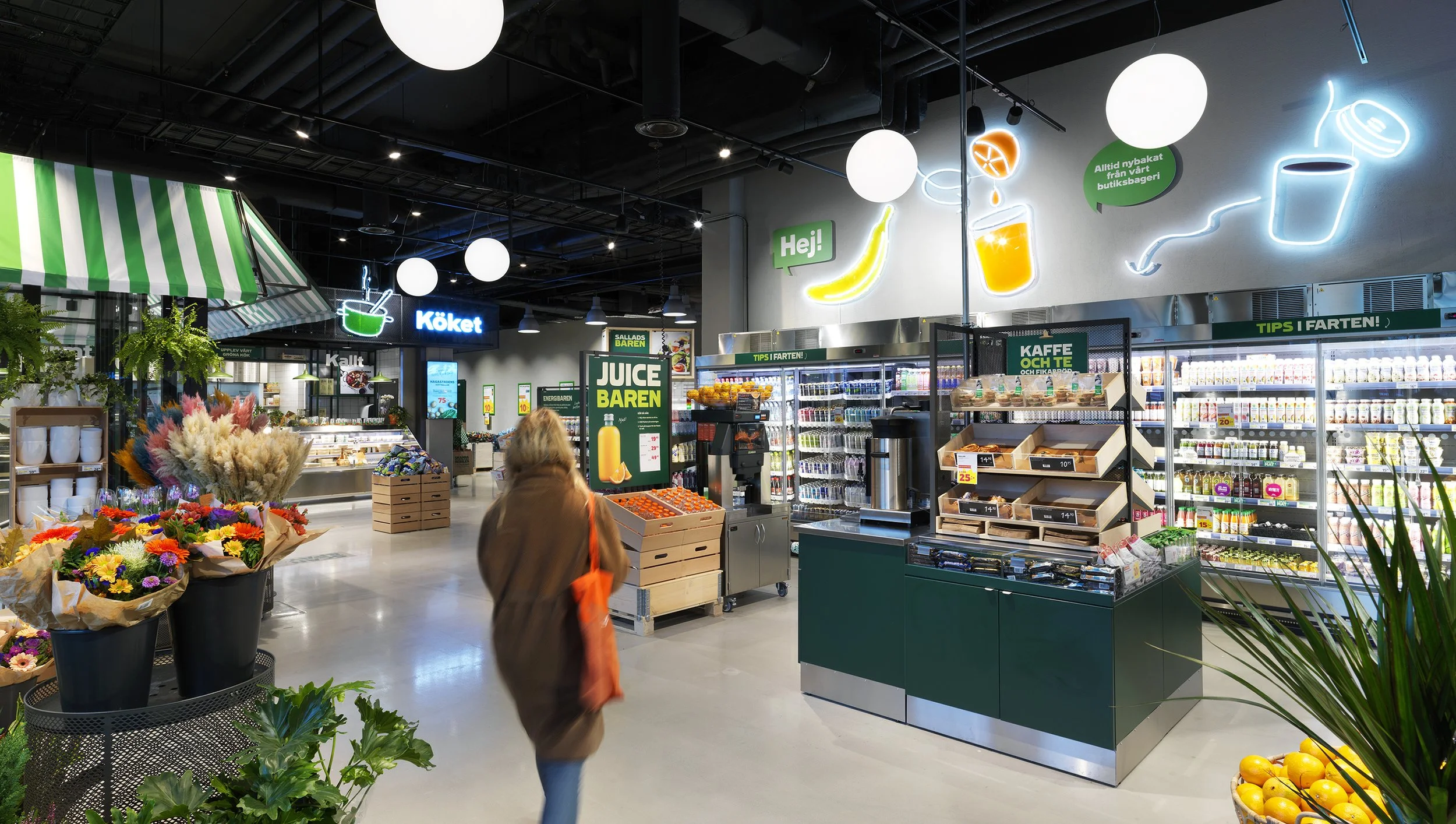 Coop Hagastaden convenience department. Retail concept by Studio Peter Lundbergh.