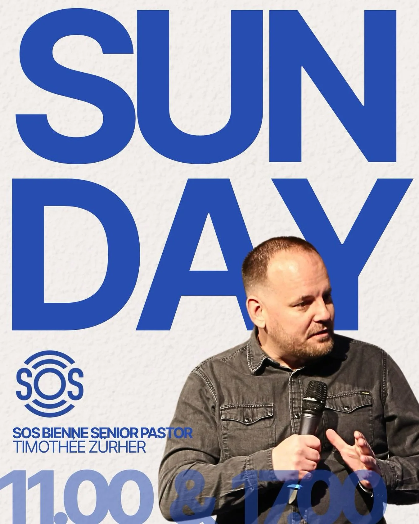 A treat this Sunday! 💙🍂🍁

Pack your Bible, get your friends amd family 🆘 Senior Pastor Tim (@timothee_zurcher) of SOS Church Bienne (@eglisesosbienne) is bringing the gospel to town! 🔥

Lock in 🔐 It&rsquo;s about to be an amazing day! 💥