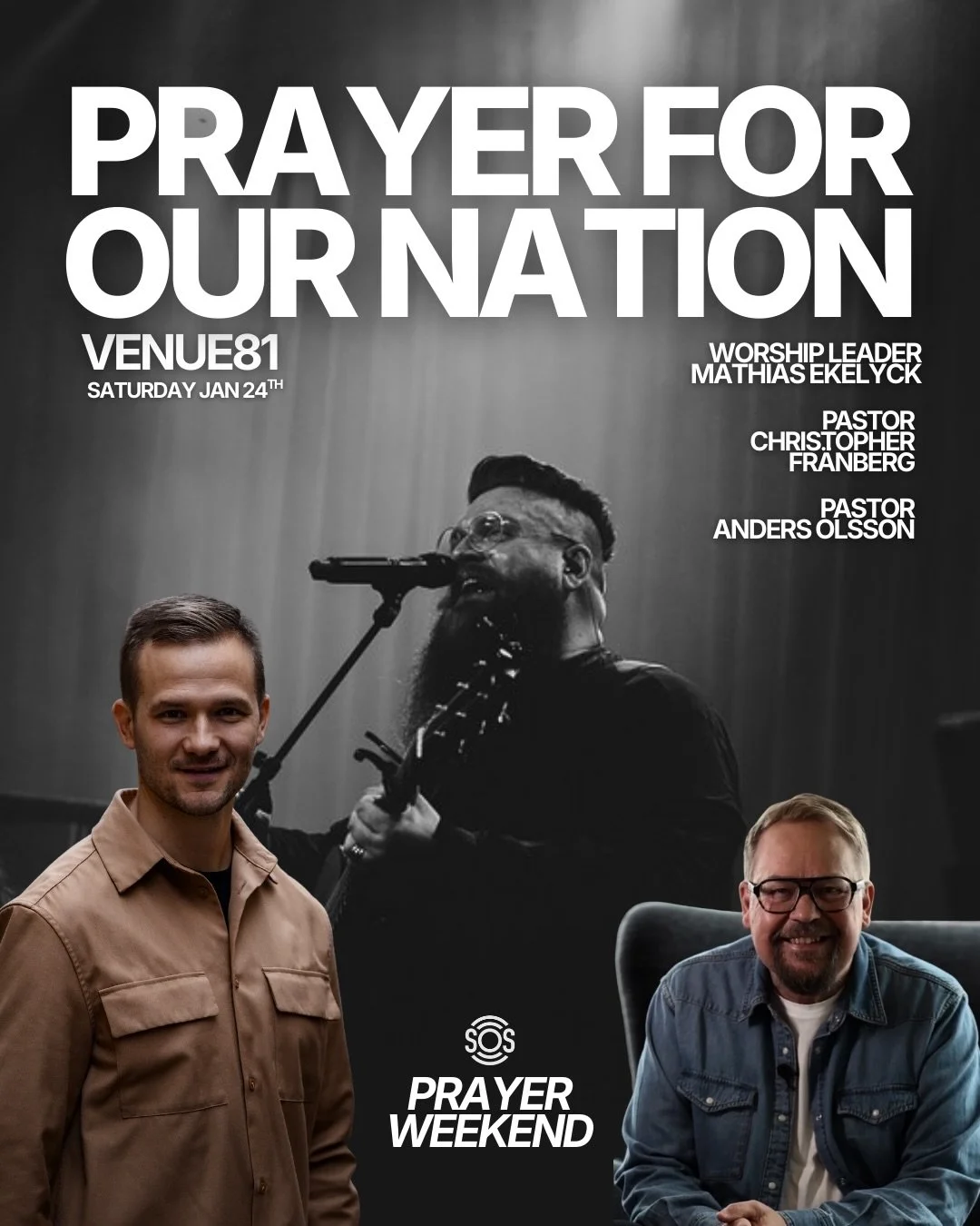 There is darkness, violence, and brokenness going on in Sweden and around the world right now. It has to stop. We believe prayer changes things. More than ever, we sense a strong call to mobilize believers in PRAYER FOR OUR NATION. 🔥

📅 Saturday Ja