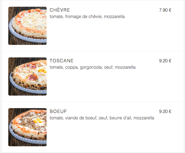 Liste de produits