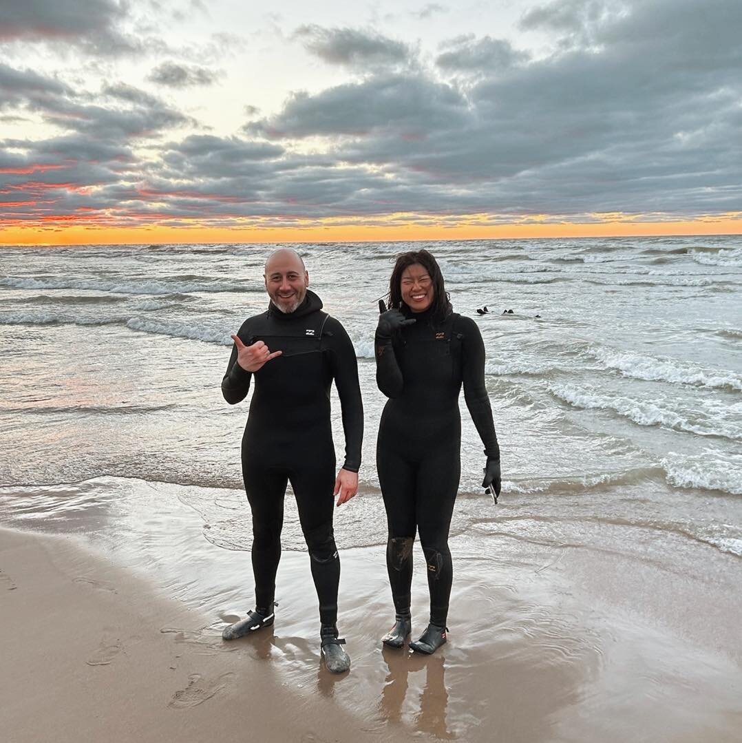 Surfers smile so much because surfing is the embodiment of happiness. 🌊 🤙 
&bull;
&bull;
&bull;
#surf #surfing #surfinglifestyle #beachlife #surfshop #surfboard #wetsuits #surfthegreatlakes #greatlakes #lakehuron #surfsup