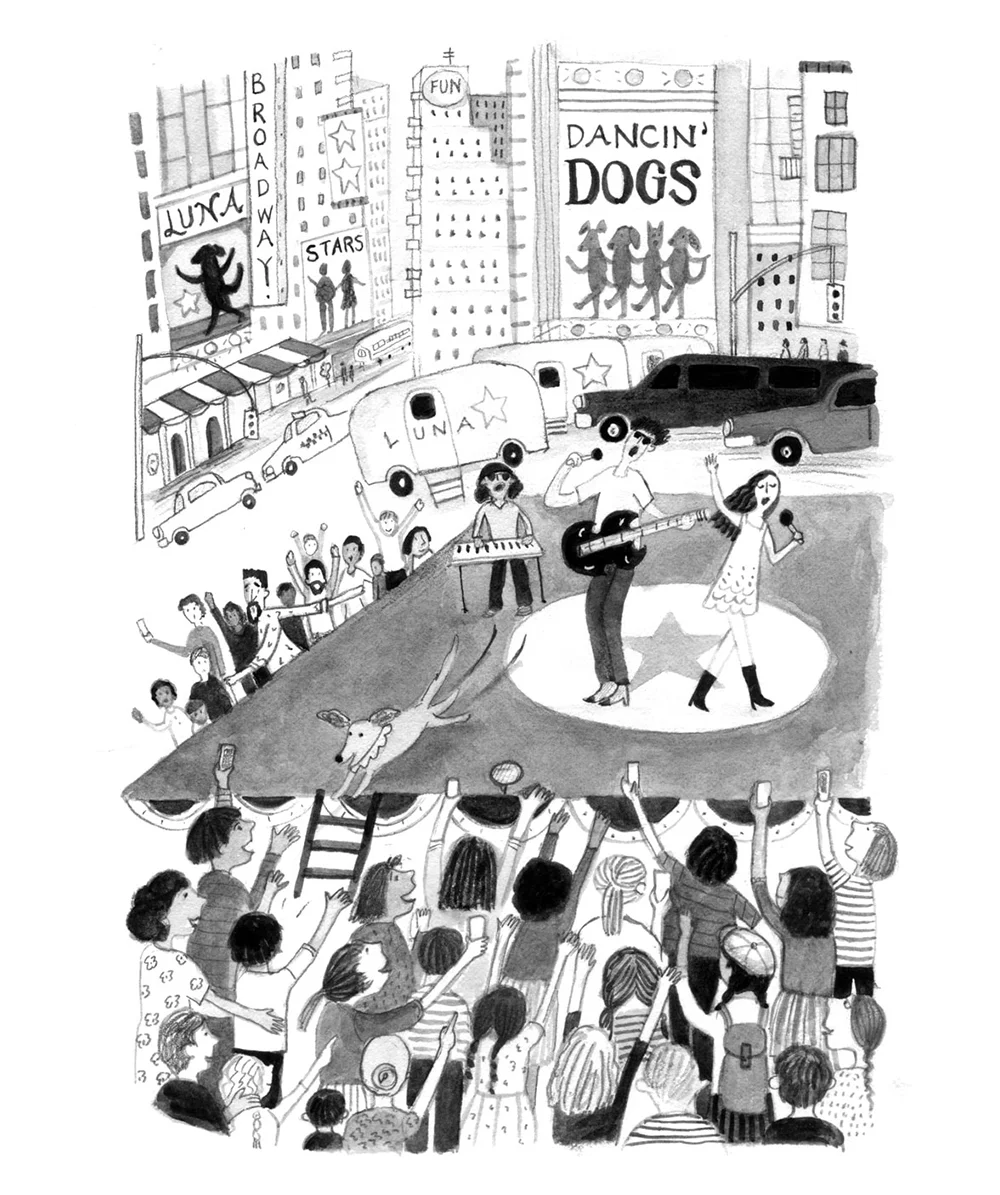 Luna sees Gilbert — MUTT'S PROMISE / Dial Books for Young Readers 2016