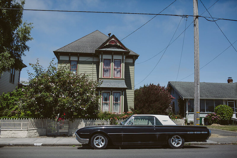 Vintage Car in front of Victorian home | Ferndale CA