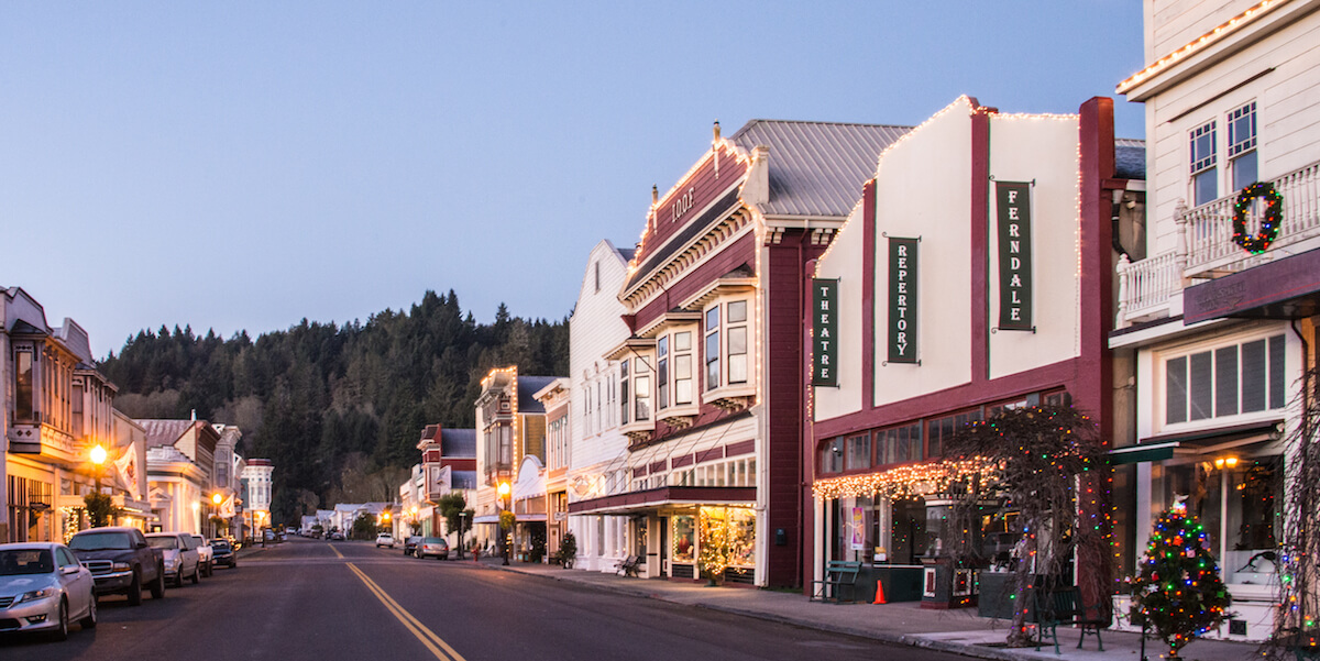 Ferndale Main Street at Christmas - Best Historic Small Towns for the Holidays.jpeg
