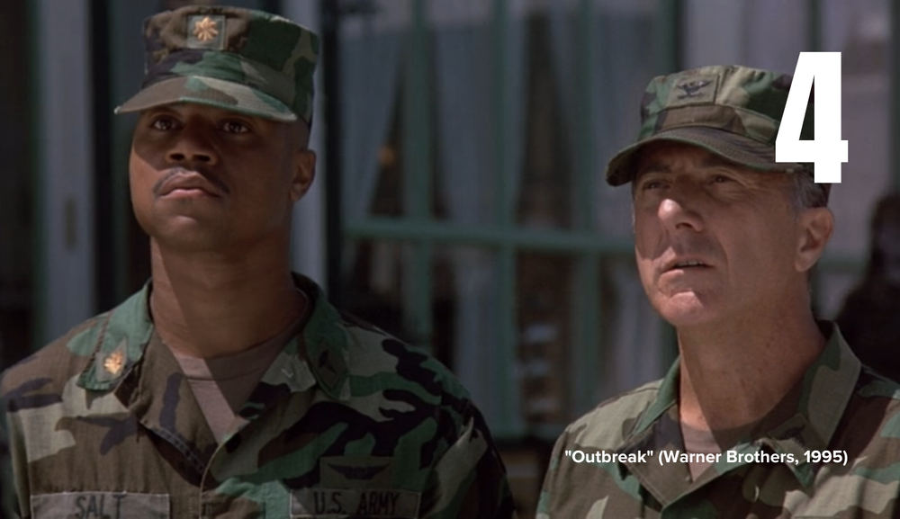  Cuba Gooding Jr. and Dustin Hoffman, two of the stars of "Outbreak" (Warner Brothers, 1995), in a scene filmed in front of the  Victorian Inn . 