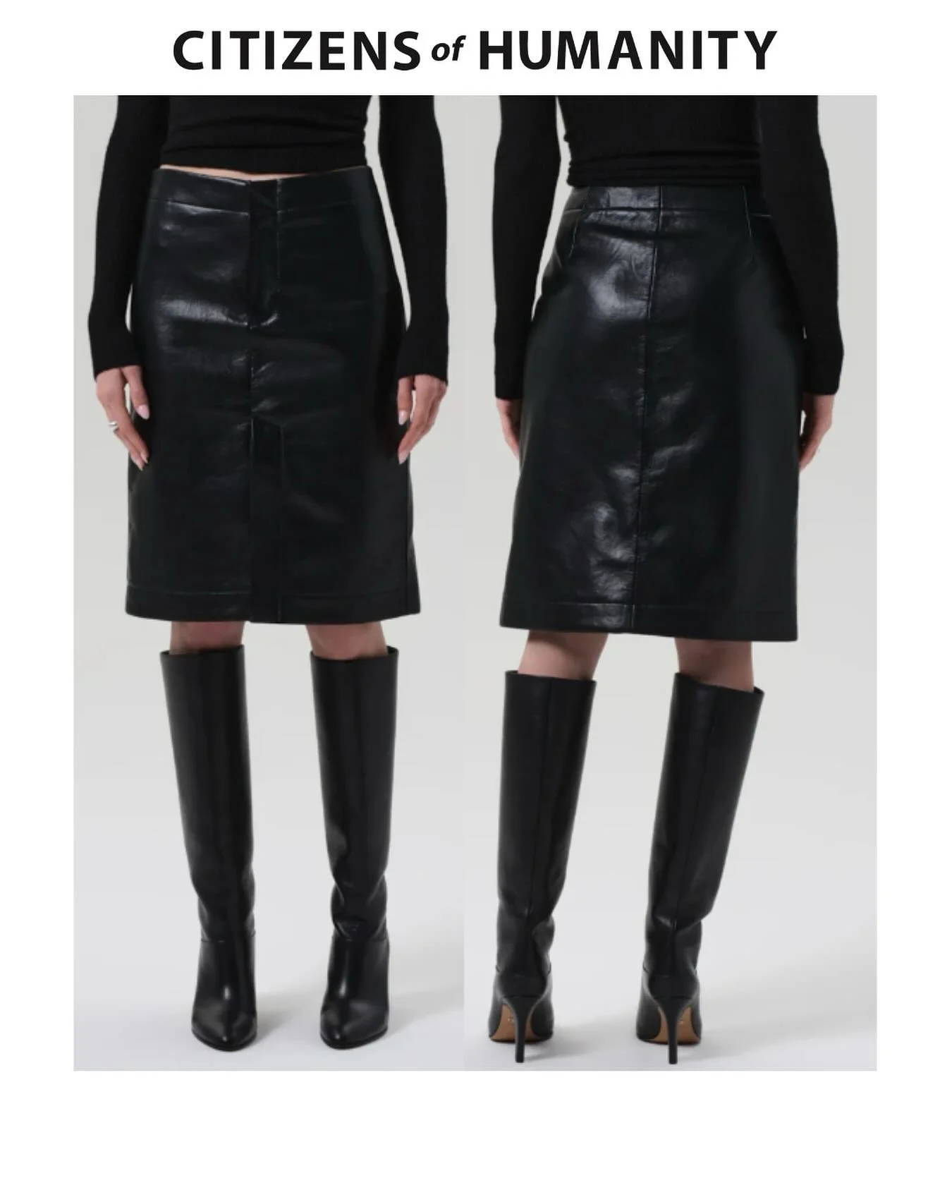 Citizens Of Humanity Nara Pencil Skirt. Cut From Recycled Leather With A Hint Of Stretch.