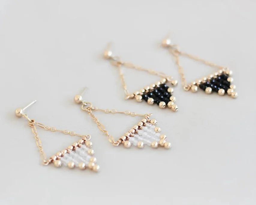 Yuka Earrings & Necklaces 
By Maya Bauman
.
(Moonstone or Black Spinel)