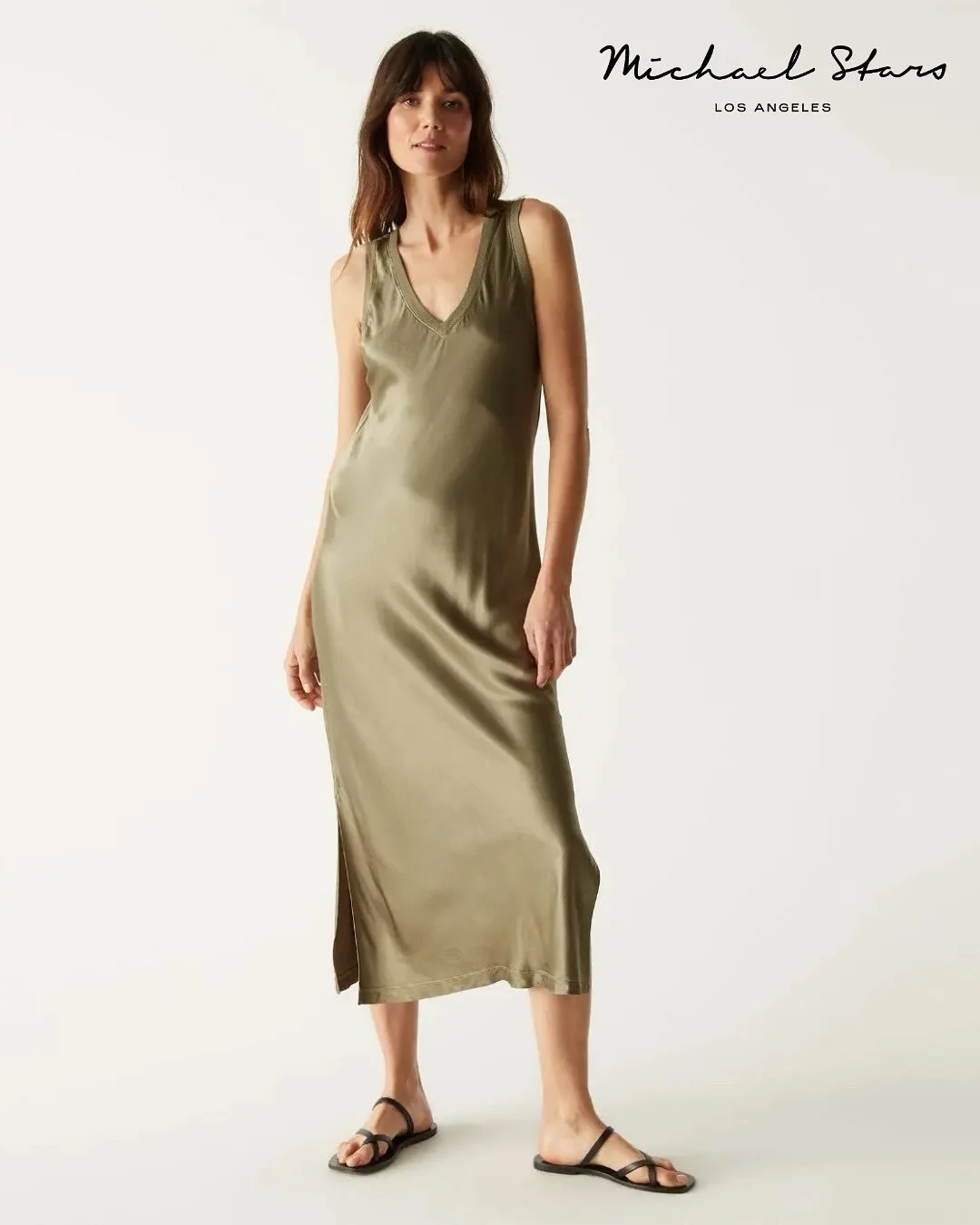 Michael Stars - Randi Satin Midi Dress.