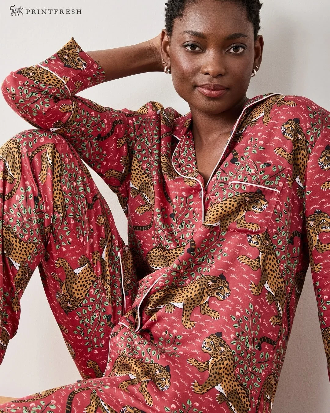 Just In! Printfresh PJ Set In Bagheera. 100% Eco - Friendly Viscose.