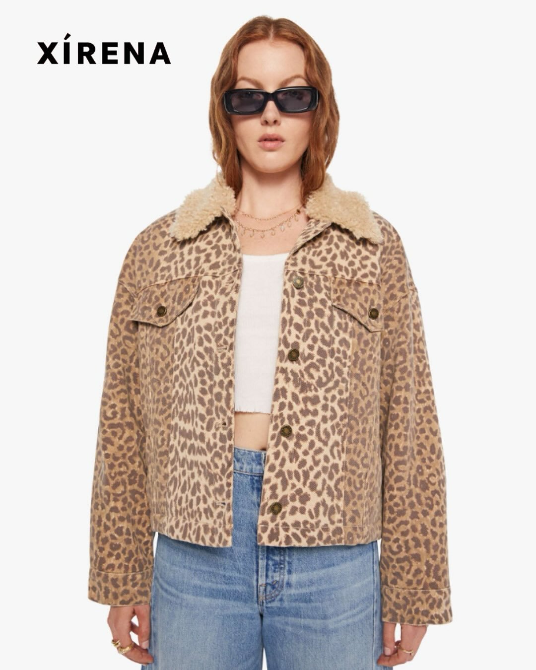 X&iacute;RENA - Ryko Jacket. Made From A Cotton Blend With A Faux-Shearling Collar.