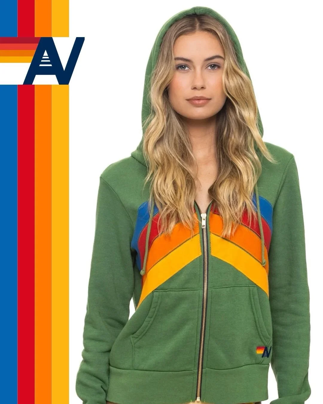 New AVIATOR!
Mountain stripes in palm &amp; charcoal