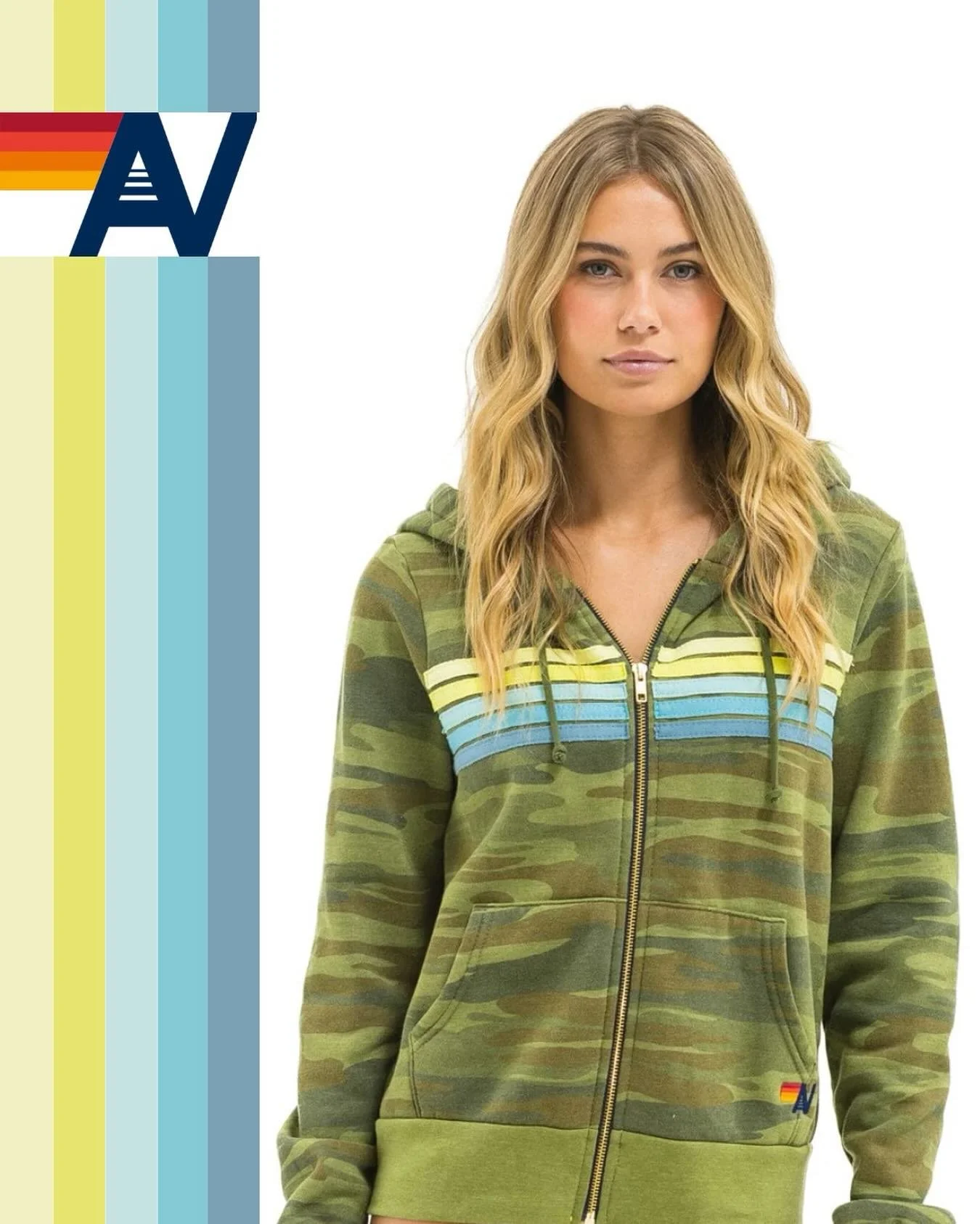 New AVIATOR!
5 stripe camouflage with lime &amp; aqua stripes