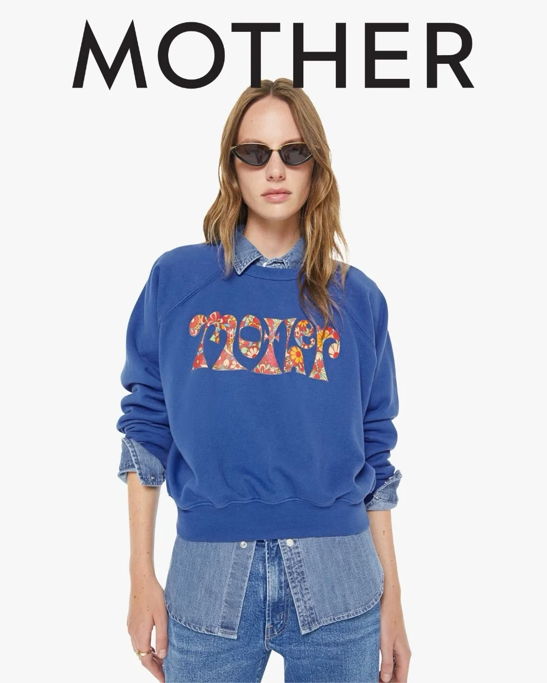 MOTHER - The Concert Sweatshirt In Petal Power.