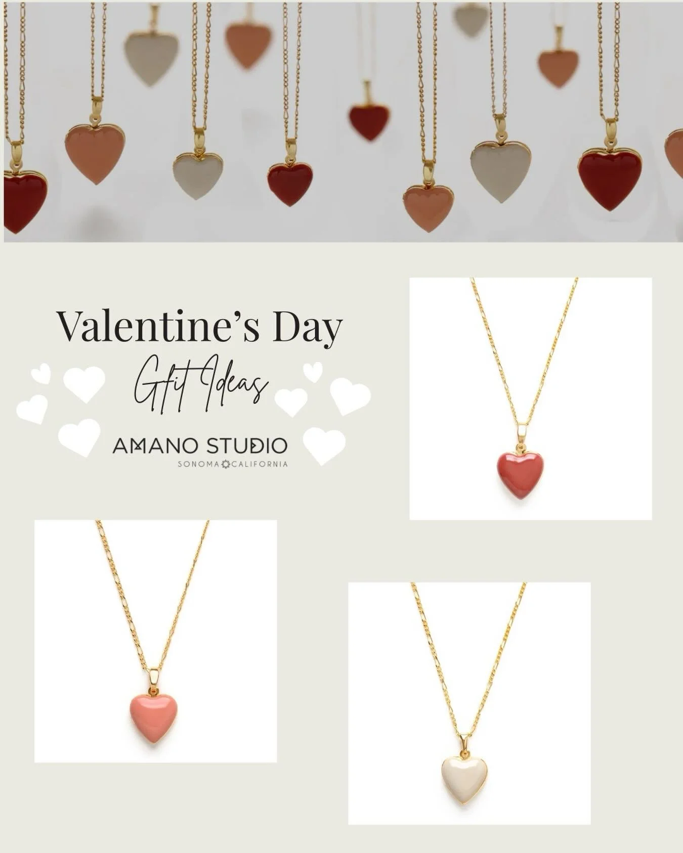 Amano Studio - Enamel Heart Locket Made In Sonoma CA