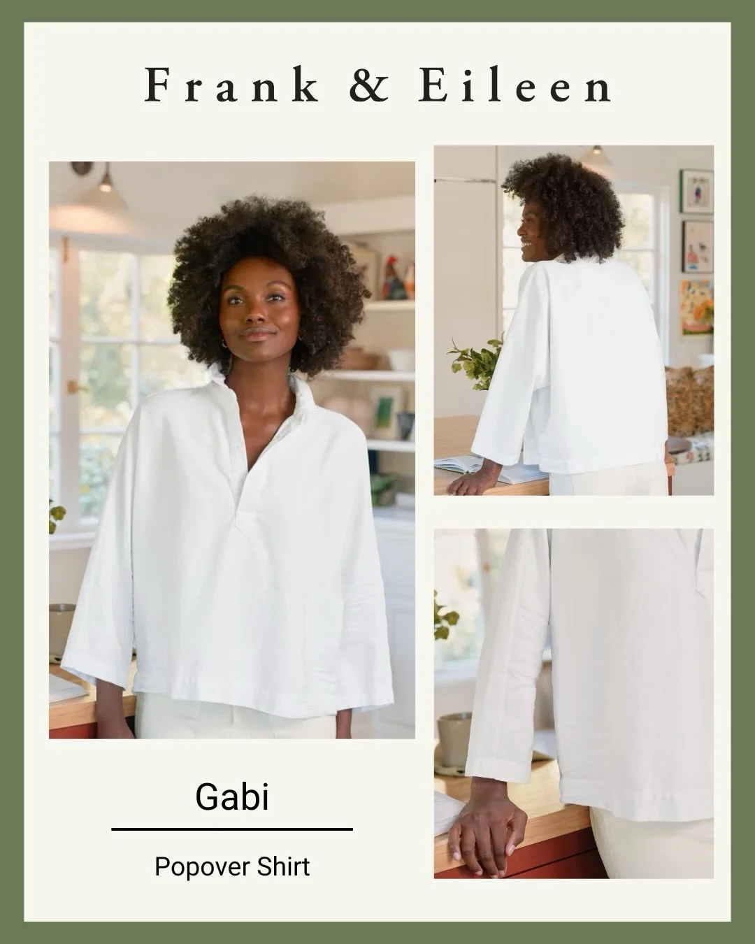 New From Frank &amp; Eileen! Gabi Popover Shirt. Slightly Cropped, Relaxed Fit.