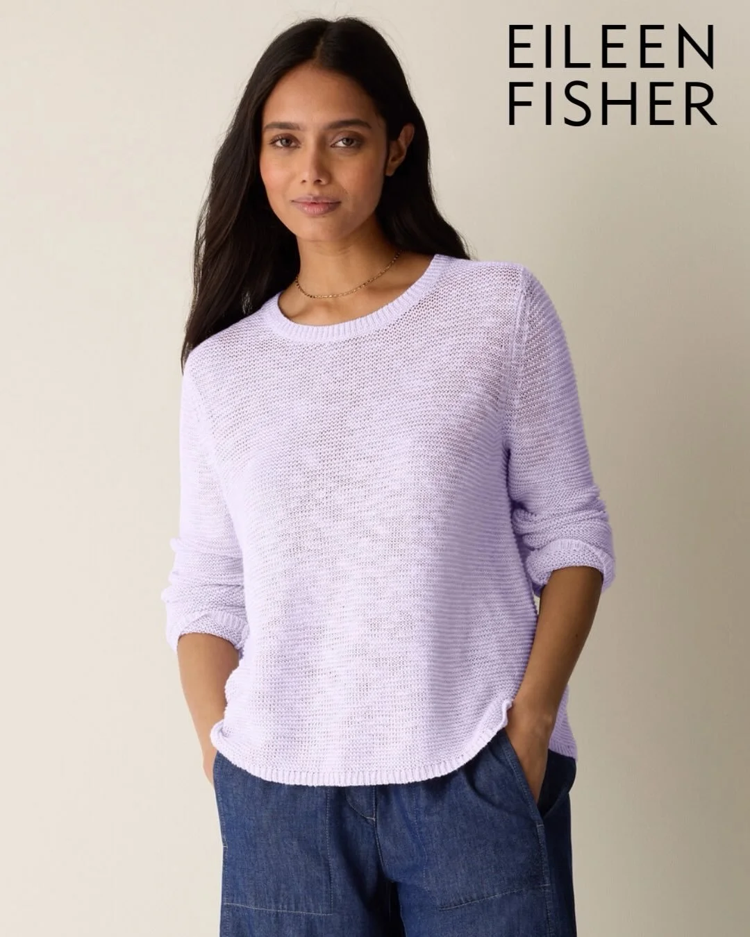 Eileen Fisher - Organic Linen Cotton Slub Crew Neck.
