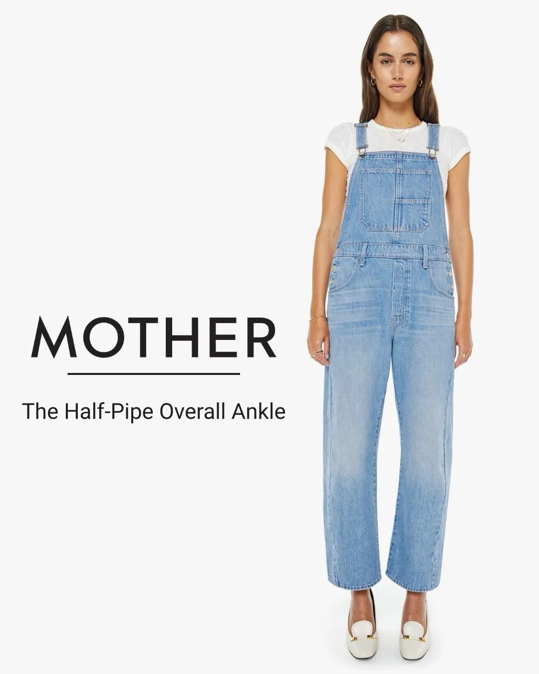 Just In! MOTHER Half-Pipe Overall. Denim Overalls With Adjustable Straps.