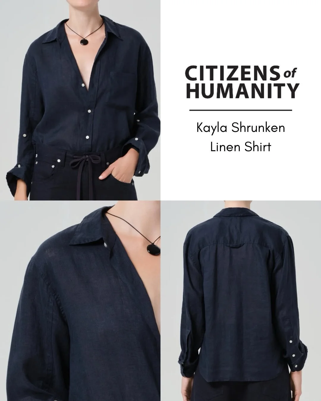 Kayla Shrunken Linen Shirt From Citizens Of Humanity! A Classic Fit That Has A Soft Drop Shoulder.