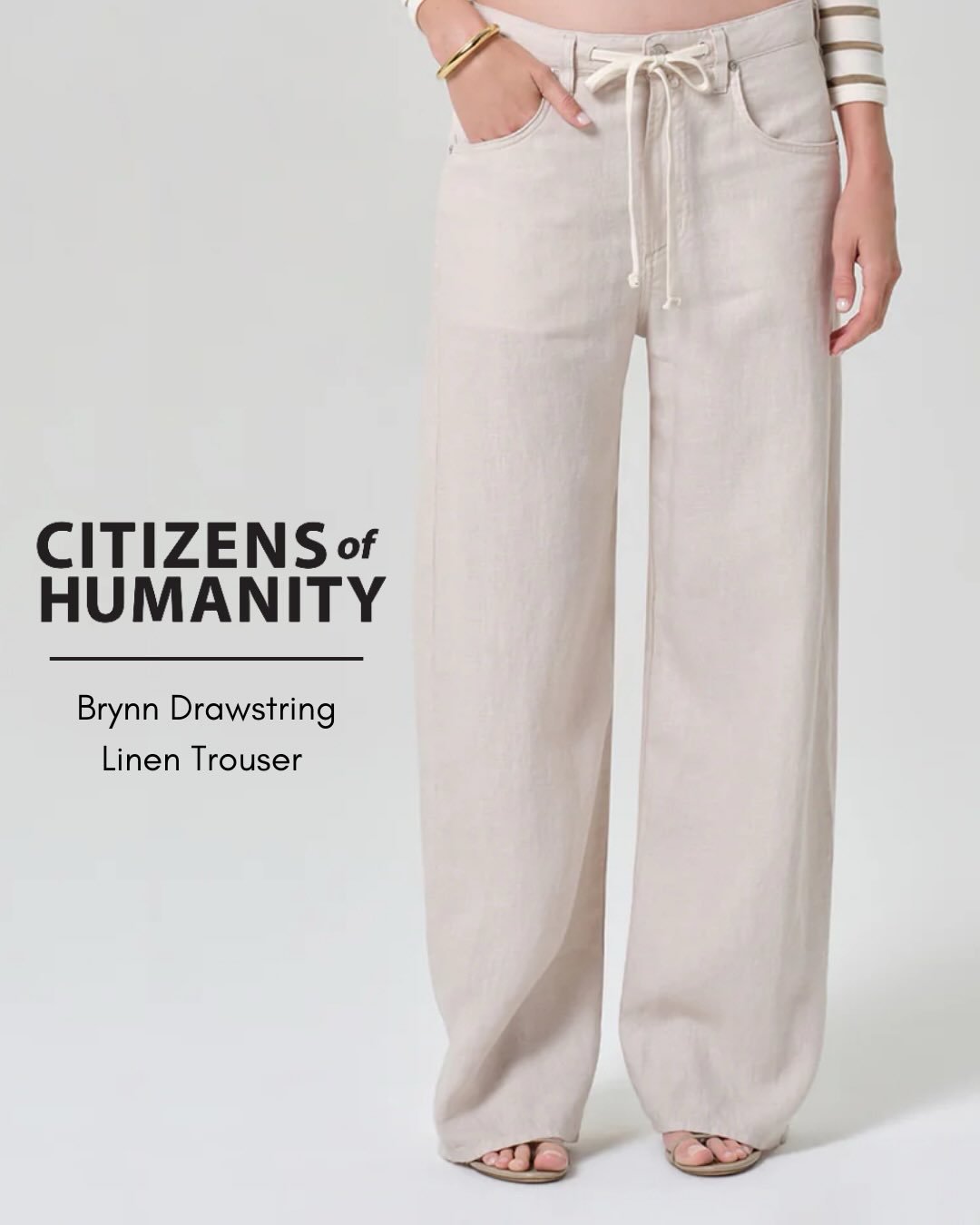 Just In From Citizens Of Humanity! Brynn Linen Pant In Two Colors: True Navy &amp; Pale Stone. It Is A Relaxed Fit With A Drawstring Waist.