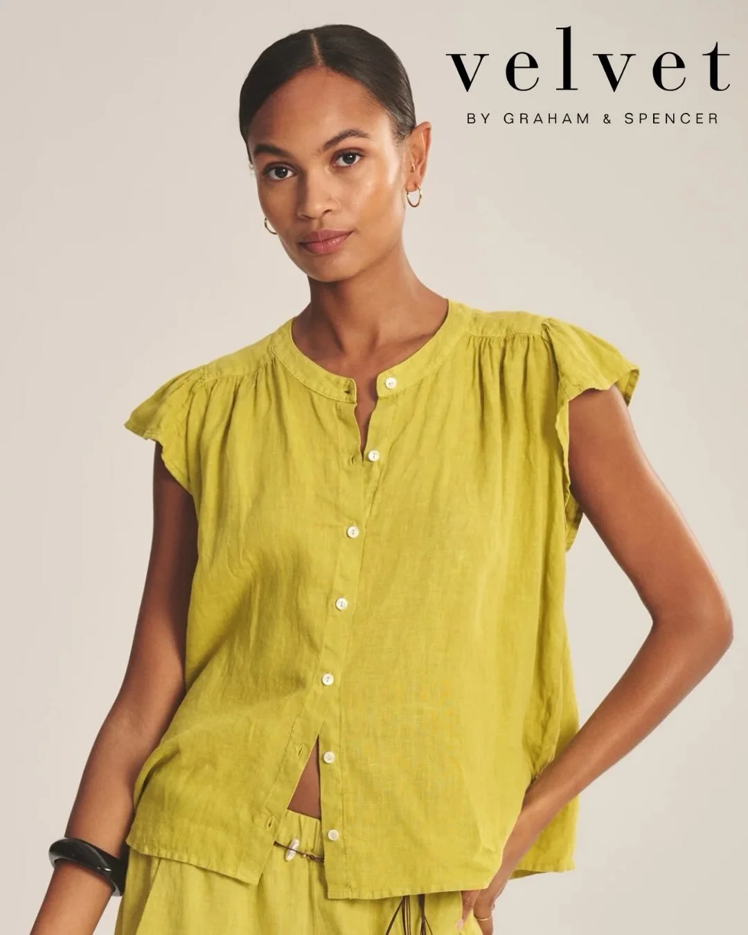 New From Velvet! Janey Linen Top - A relaxed, airy fit perfect for warmer days. 100% Linen.