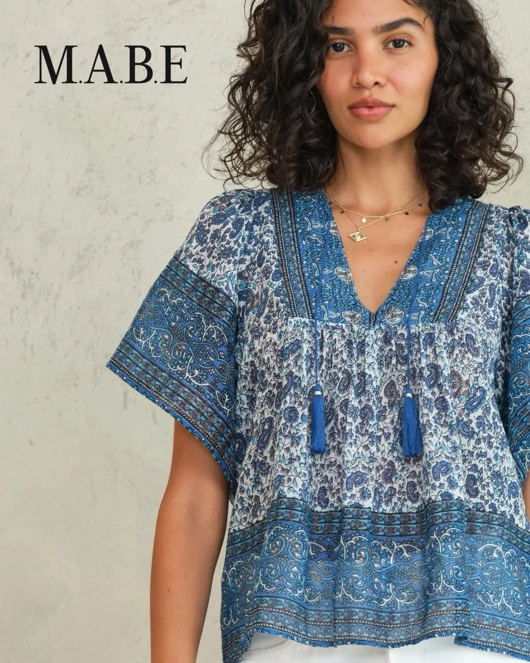 Just In From M.A.B.E! Esti Print Top - Hand Block Printed And Crafted From Light Poplin. Perfect For Warm Days.