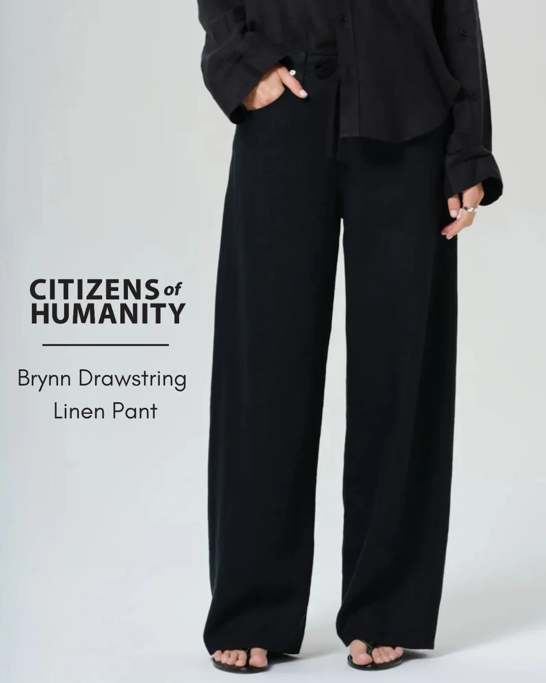 From Citizens Of Humanity! Brynn Drawstring Linen Pant In Black.