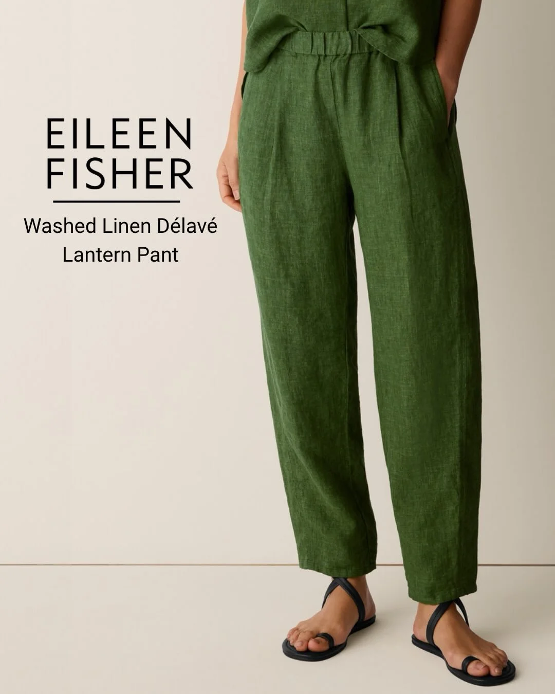 New From Eileen Fisher! Linen D&eacute;lav&eacute; Lantern Pant. Subtly Curved Through The Leg, Slightly Tapered At The Ankle.