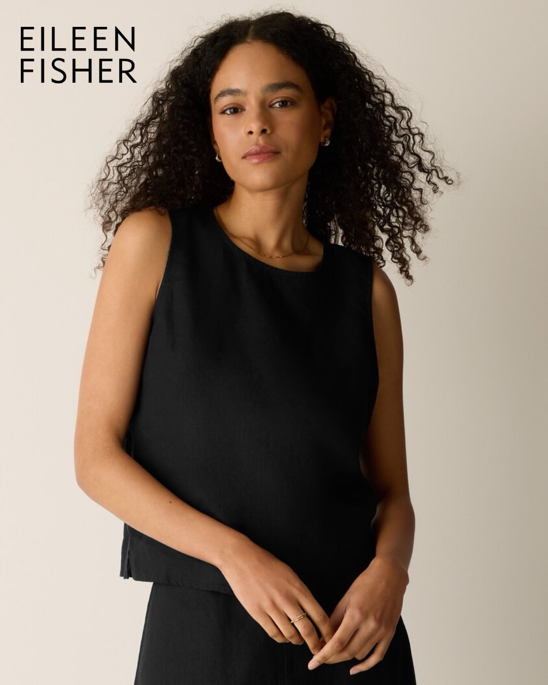 Eileen Fisher - Organic Linen Shell. A Simple Shape You&rsquo;ll Reach For All Season. Round Neck Shell With Subtle Side Slits.