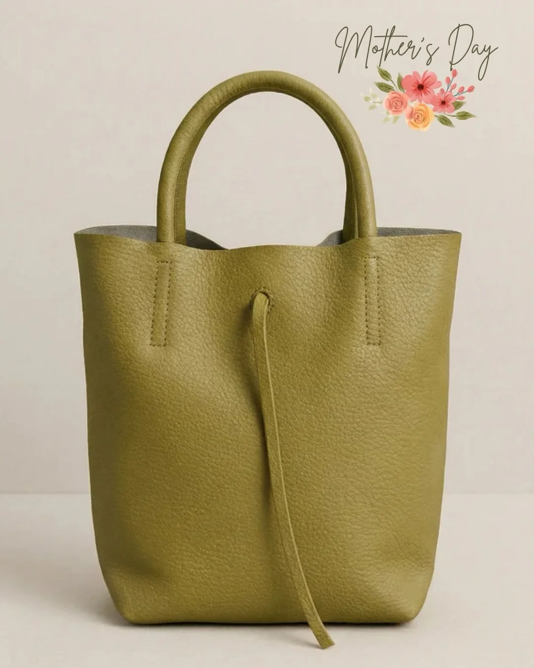Tourance Mini Tote In Four Colors - Made In Italy. Genuine Pebble Leather.