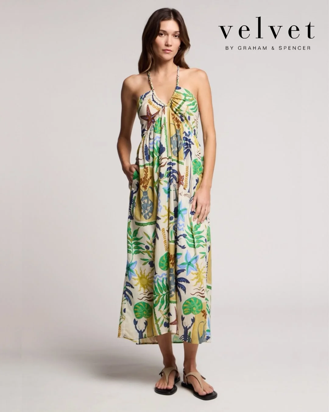 New From Velvet! Leyla Lido Printed Voile Dress.