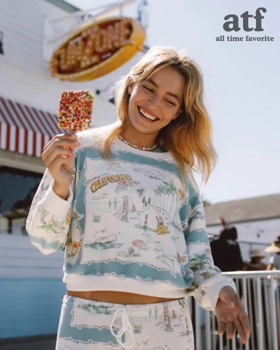 New From ATF - Wish You Were Here Cozy Top. Made In Los Angeles, CA.