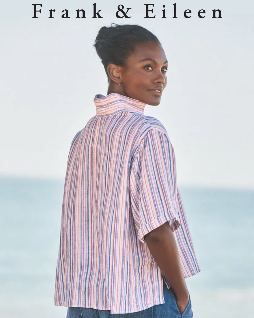 Rosie From Frank &amp; Eileen. Short-Sleeve Button Up Shirt Made From 100% Italian Classic Linen.
